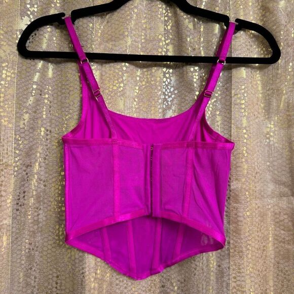 Sofia Intimates Bright Pink Magenta Fuchsia Mesh Corset Bustier XS - Picture 2 of 7
